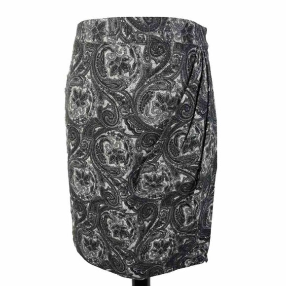 NWT TALBOTS WOOL Blend Paisley Wrap Pencil Lined Knee Length Skirt Size 4 - Picture 1 of 15